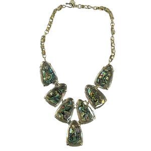 Kendra Scott Statement Harlow Bib Necklace in Suspended Abalone Shell Gold Plate